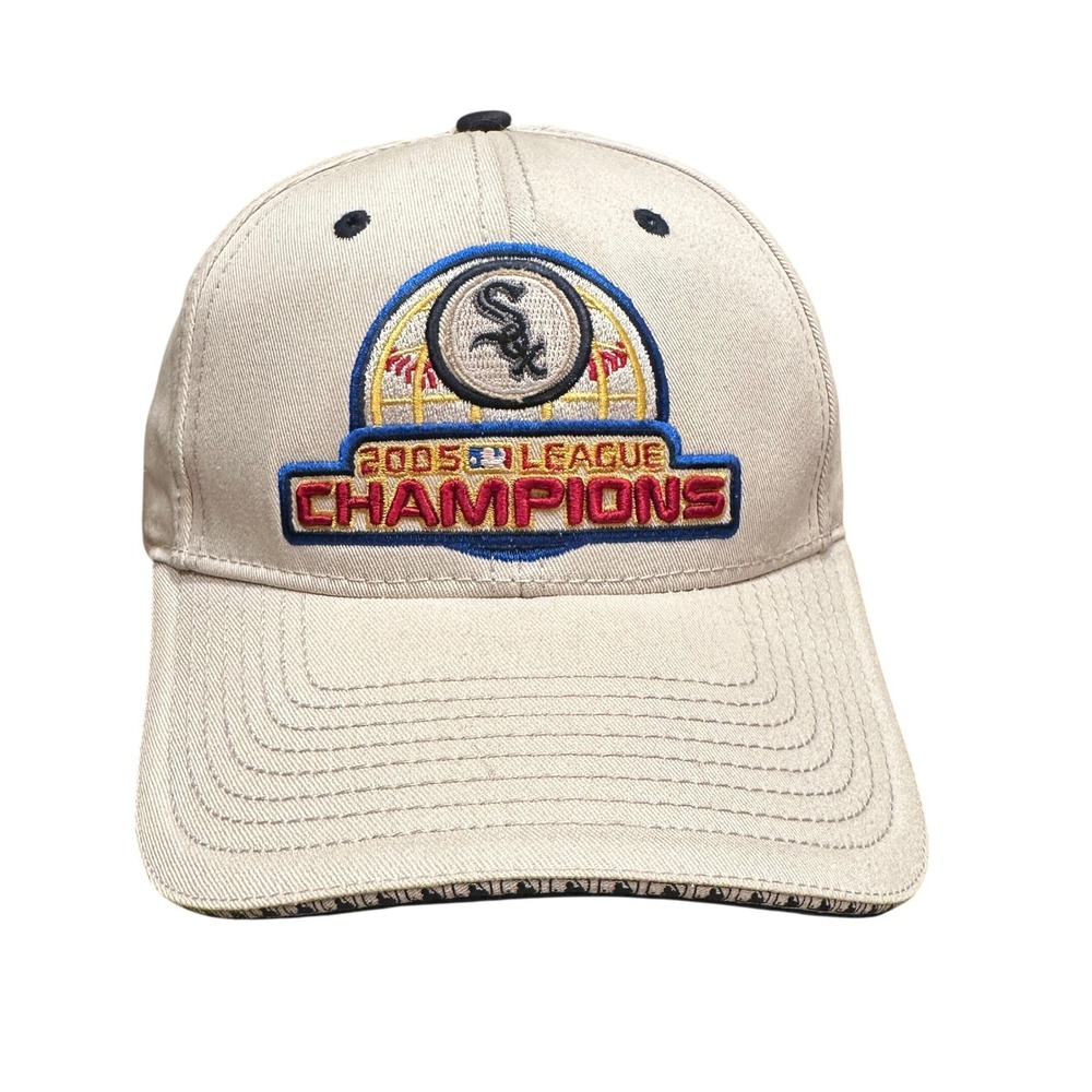 Vtg Chicago White Sox 2005 League Champions Cap Hat New‎ Era White Strap Back